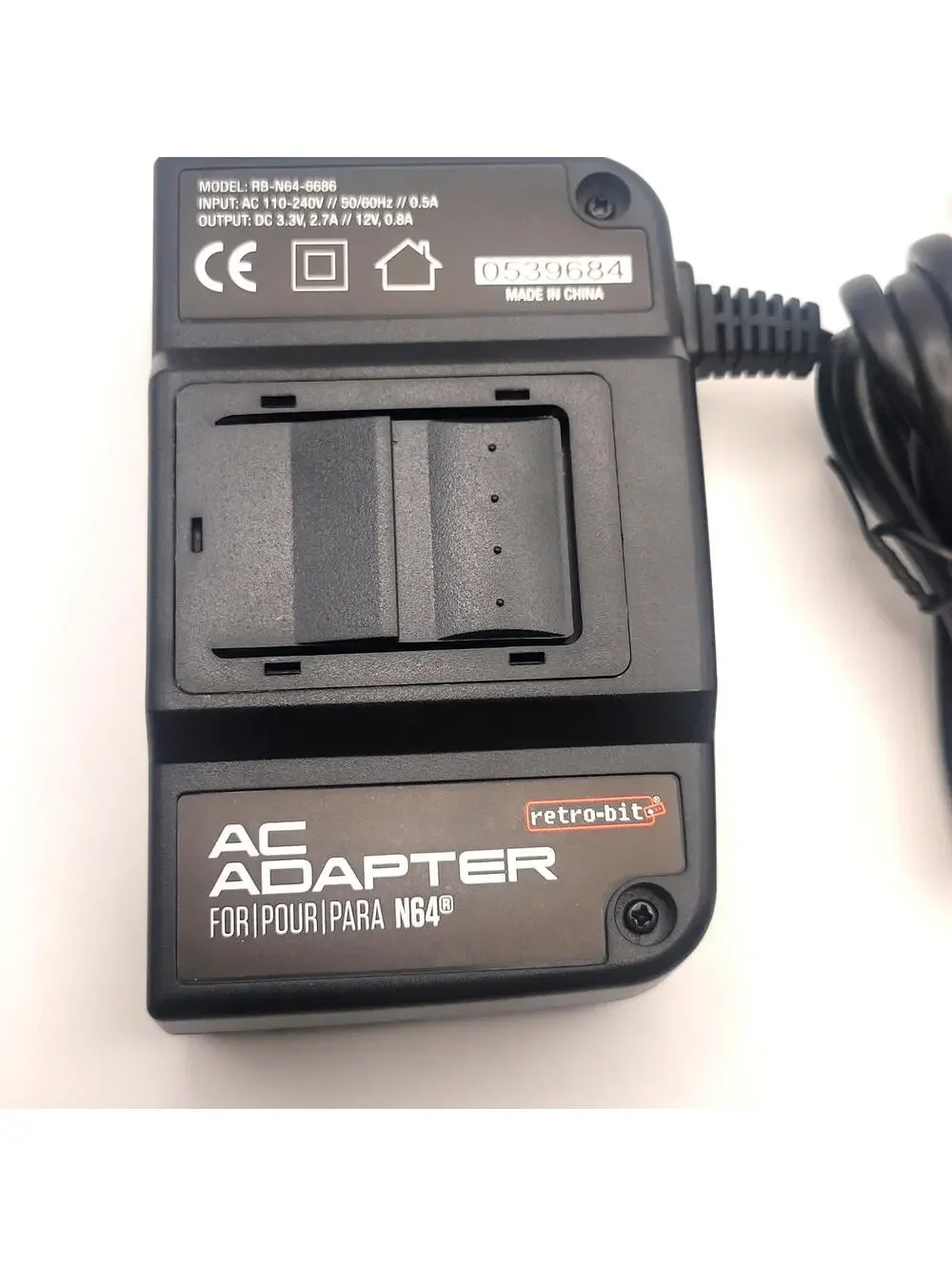 AC Power Supply Adapter Cord Cable (Nintendo N64) Retrobit - NEW IN BOX!